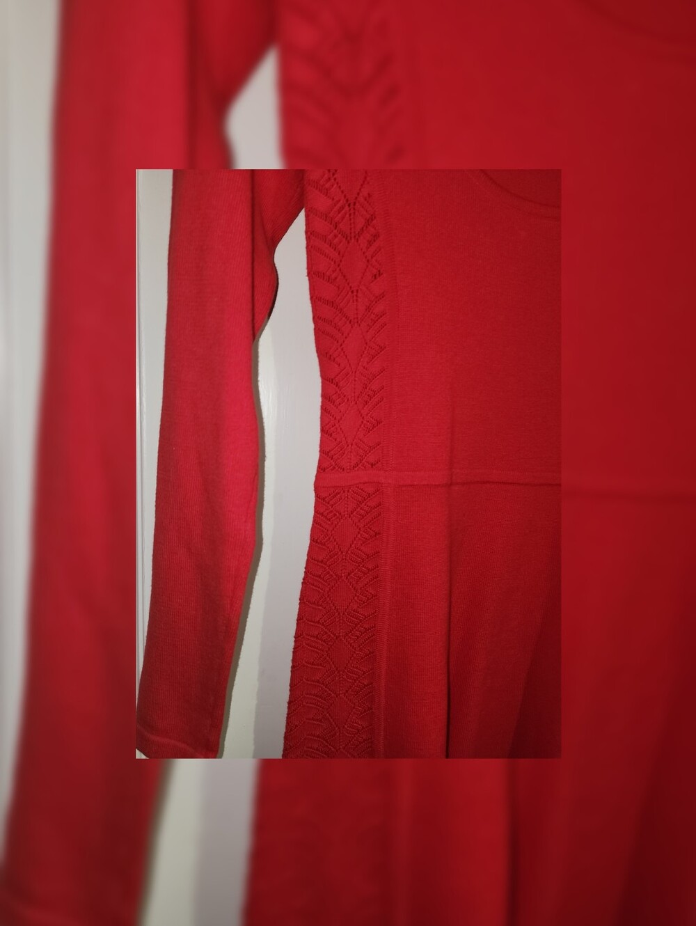 Vintage Victoria's Secret Long-Sleeve Knit Pointelle Panel Mini Dress XS Nwot - Picture 4 of 9